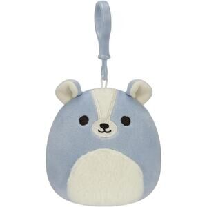 Squishmallows Sol the Skunk 3.5in Clip-On Plush Mini Blue Backpack Keychain Toy